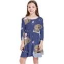 Cute Kittens Sleep Sweetly Mugs Kids  Quarter Sleeve Skater Dress View1