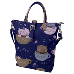 Cute Kittens Sleep Sweetly Mugs Buckle Top Tote Bag