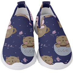 Cute Kittens Sleep Sweetly Mugs Kids  Slip On Sneakers