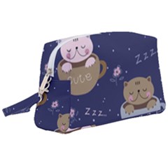 Cute Kittens Sleep Sweetly Mugs Wristlet Pouch Bag (large)