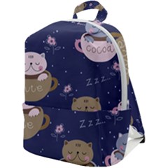 Cute Kittens Sleep Sweetly Mugs Zip Up Backpack by Jancukart