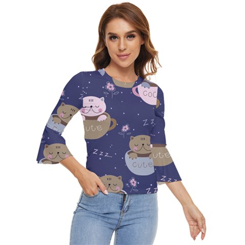 Cute Kittens Sleep Sweetly Mugs Bell Sleeve Top by Jancukart