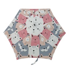 Cute Seamless Pattern With Cats Mini Folding Umbrellas