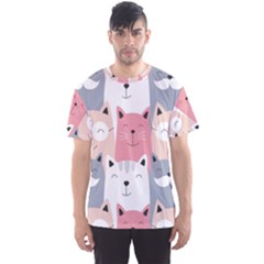 Cute Seamless Pattern With Cats Men s Sport Mesh Tee