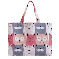 Cute Seamless Pattern With Cats Zipper Mini Tote Bag