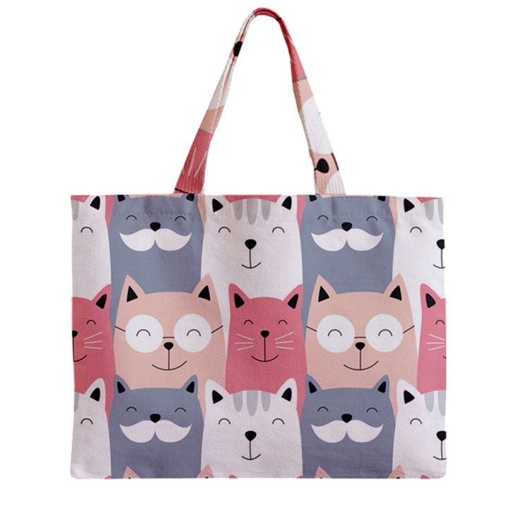 Cute Seamless Pattern With Cats Zipper Mini Tote Bag