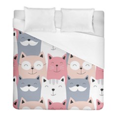 Cute Seamless Pattern With Cats Duvet Cover (full/ Double Size)