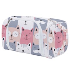 Cute Seamless Pattern With Cats Toiletries Pouch