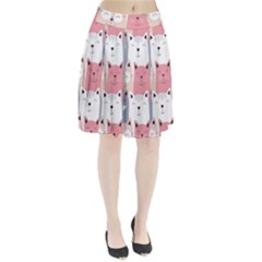 Cute Seamless Pattern With Cats Pleated Skirt