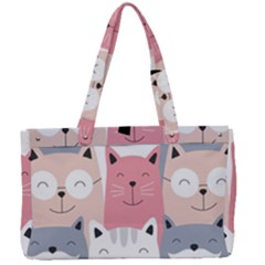 Cute Seamless Pattern With Cats Canvas Work Bag