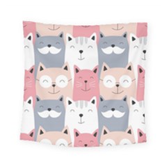 Cute Seamless Pattern With Cats Square Tapestry (small)