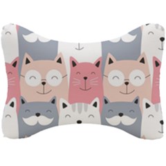 Cute Seamless Pattern With Cats Seat Head Rest Cushion