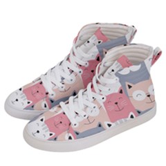 Cute Seamless Pattern With Cats Men s Hi-top Skate Sneakers