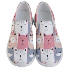 Cute Seamless Pattern With Cats Men s Lightweight Slip Ons