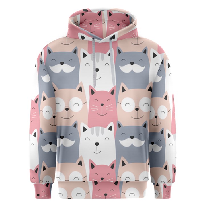 Cute Seamless Pattern With Cats Men s Overhead Hoodie