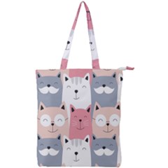 Cute Seamless Pattern With Cats Double Zip Up Tote Bag