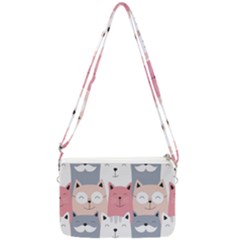 Cute Seamless Pattern With Cats Double Gusset Crossbody Bag