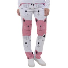 Cute Seamless Pattern With Cats Women s Casual Pants