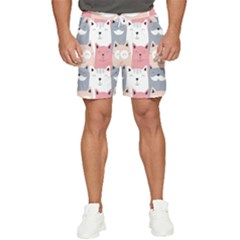 Cute Seamless Pattern With Cats Men s Runner Shorts by Jancukart