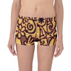 Background-pattern Boyleg Bikini Bottoms