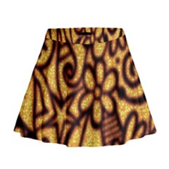 Background-pattern Mini Flare Skirt