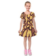 Background-pattern Kids  Short Sleeve Velvet Dress