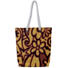 Background-pattern Full Print Rope Handle Tote (small)