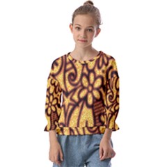 Background-pattern Kids  Cuff Sleeve Top