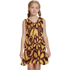 Background-pattern Kids  Sleeveless Tiered Mini Dress