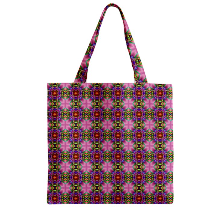 Seamless Psychedelic Pattern Zipper Grocery Tote Bag