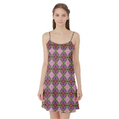 Seamless Psychedelic Pattern Satin Night Slip