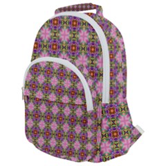 Seamless Psychedelic Pattern Rounded Multi Pocket Backpack