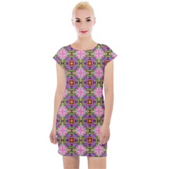 Seamless Psychedelic Pattern Cap Sleeve Bodycon Dress by Jancukart