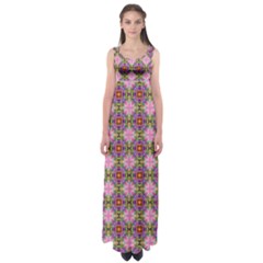 Seamless Psychedelic Pattern Empire Waist Maxi Dress