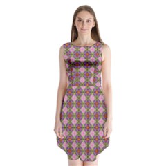 Seamless Psychedelic Pattern Sleeveless Chiffon Dress  