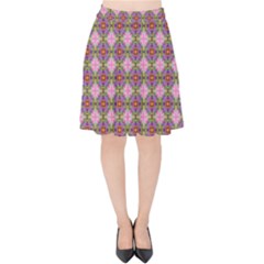 Seamless Psychedelic Pattern Velvet High Waist Skirt