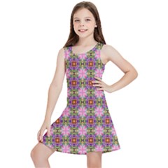 Seamless Psychedelic Pattern Kids  Lightweight Sleeveless Dress