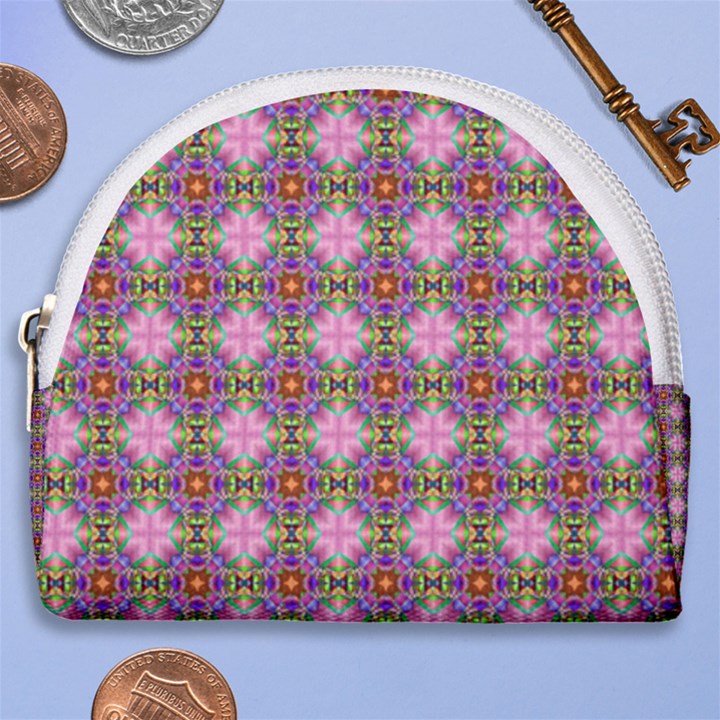 Seamless Psychedelic Pattern Horseshoe Style Canvas Pouch