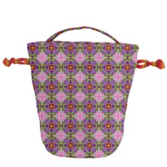 Seamless Psychedelic Pattern Drawstring Bucket Bag by Jancukart