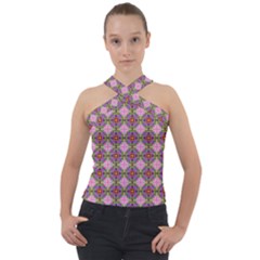 Seamless Psychedelic Pattern Cross Neck Velour Top by Jancukart