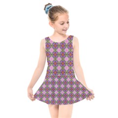 Seamless Psychedelic Pattern Kids  Skater Dress Swimsuit by Jancukart