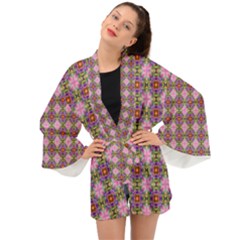 Seamless Psychedelic Pattern Long Sleeve Kimono by Jancukart