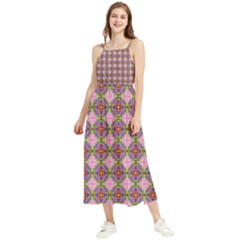 Seamless Psychedelic Pattern Boho Sleeveless Summer Dress