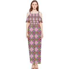 Seamless Psychedelic Pattern Draped Sleeveless Chiffon Jumpsuit