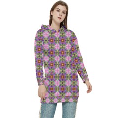 Seamless Psychedelic Pattern Women s Long Oversized Pullover Hoodie