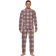 Seamless Psychedelic Pattern Men s Long Sleeve Velvet Pocket Pajamas Set