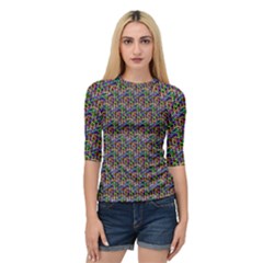 Seamless Prismatic Geometric Pattern With Background Quarter Sleeve Raglan Tee