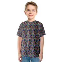 Seamless Prismatic Geometric Pattern With Background Kids  Sport Mesh Tee