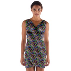 Seamless Prismatic Geometric Pattern With Background Wrap Front Bodycon Dress by Jancukart