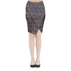 Seamless Prismatic Geometric Pattern With Background Midi Wrap Pencil Skirt by Jancukart